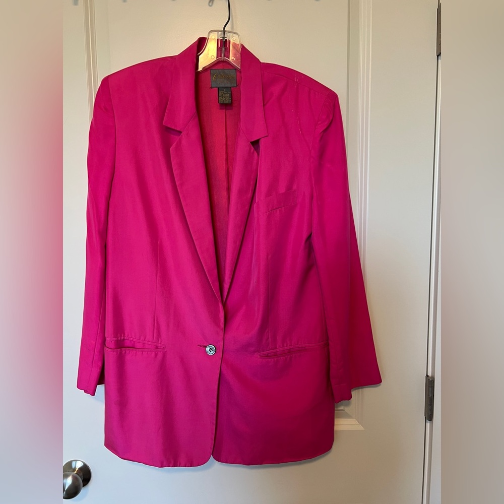 Vintage Silk Fuchsia Women's Blazer